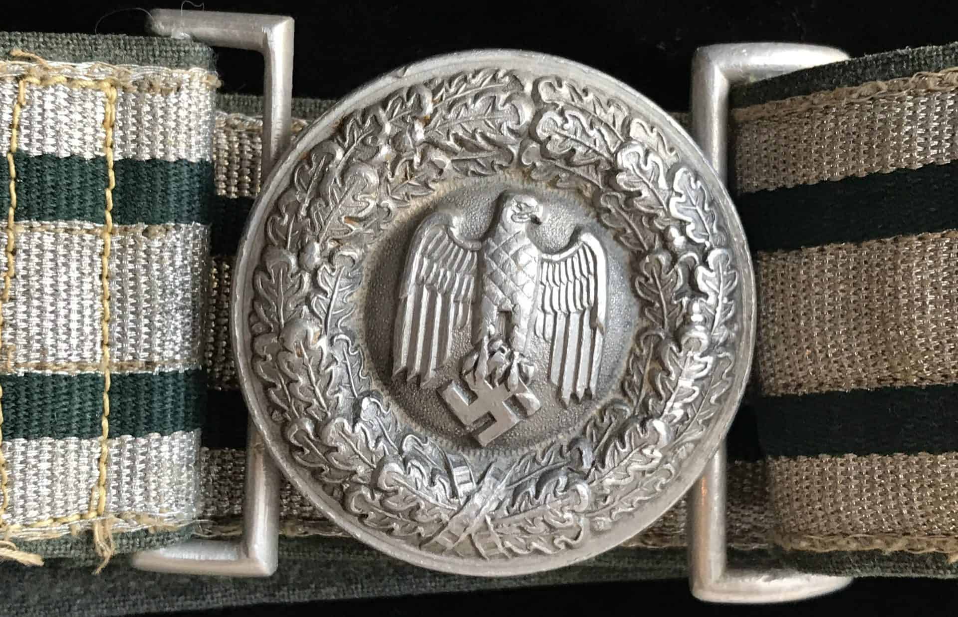 WWII German Heer Officer's Brocade Belt & Buckle Certified