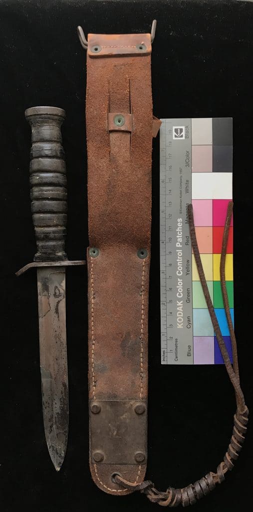 WWII M3 knife for sale – World War 2 paratrooper knife with M6 scabbard issued to airborne troops