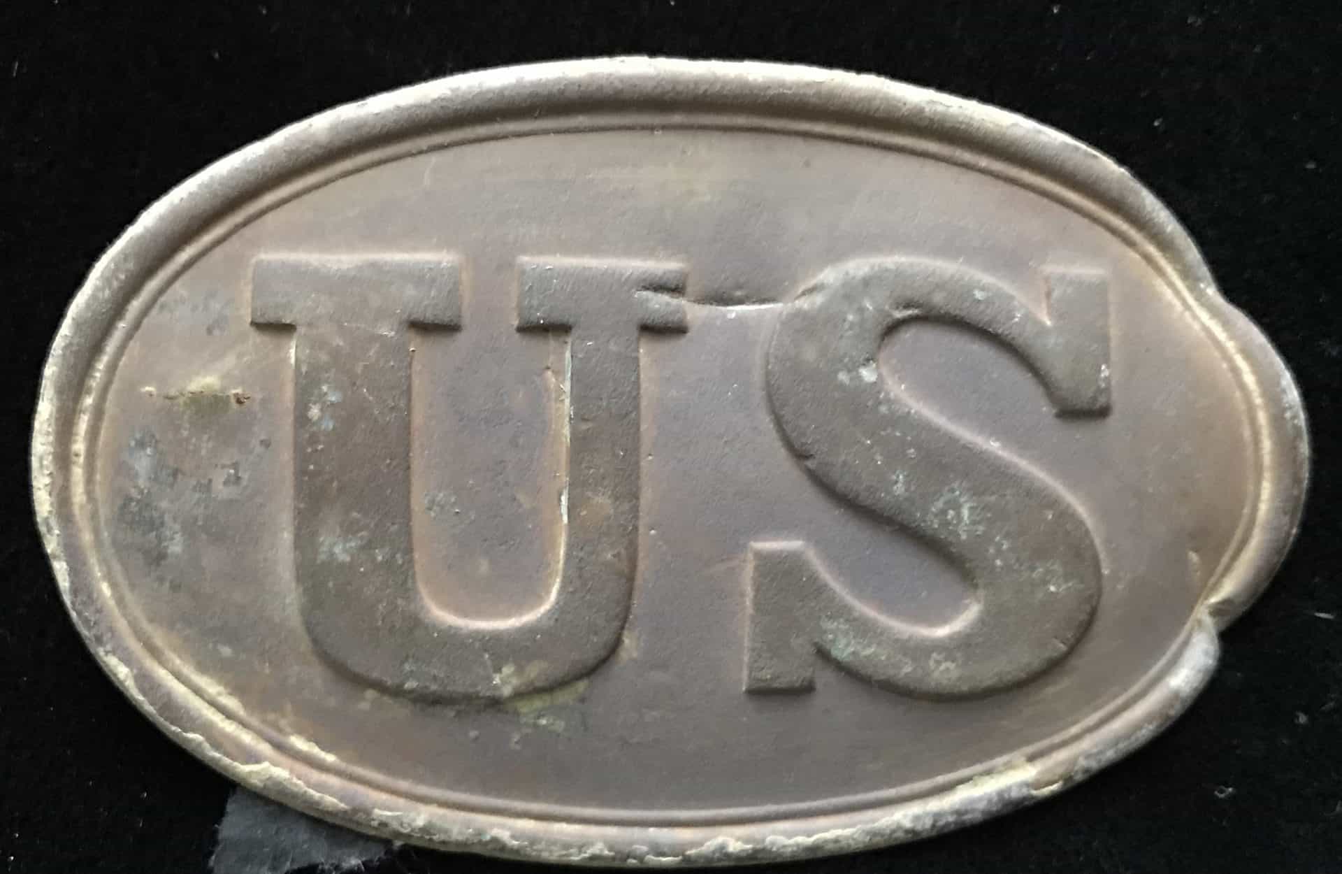 Original Civil U.S. Box Plate Recovered At Petersburg WITH OLD TAG