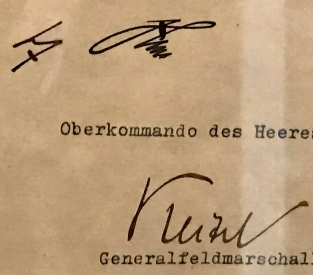 Close-up of the document's text and stamps