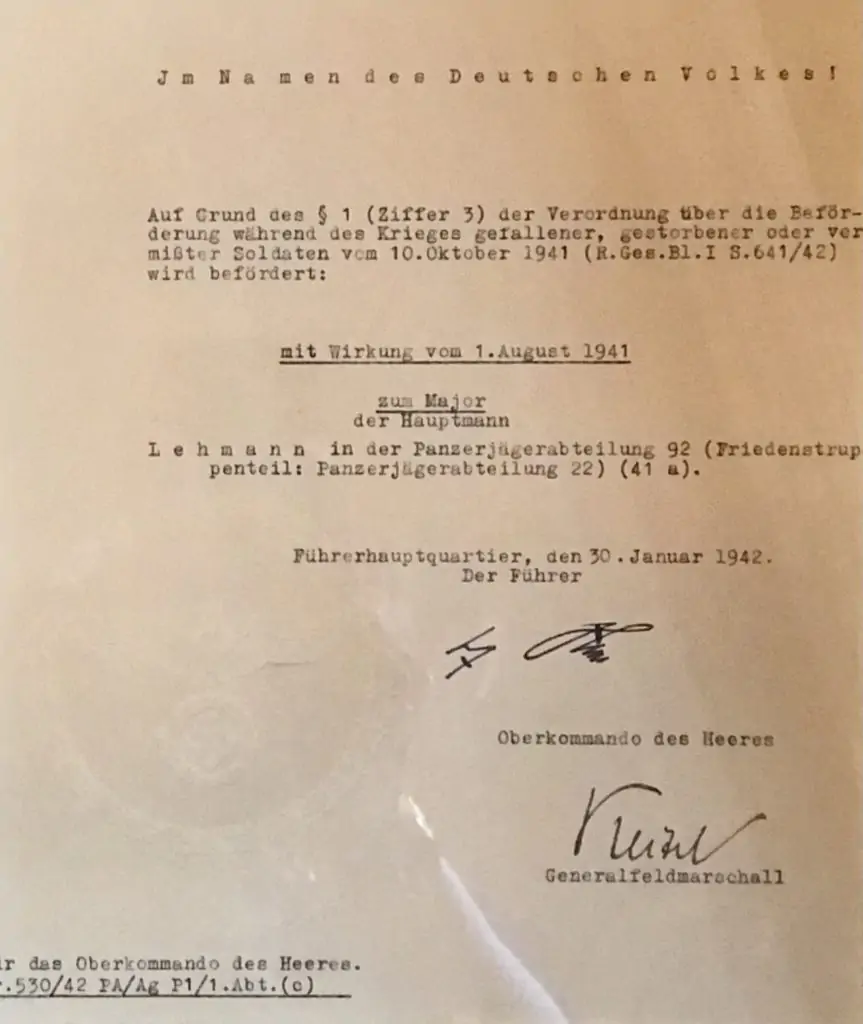 Close-up view of the embossed seal on the document