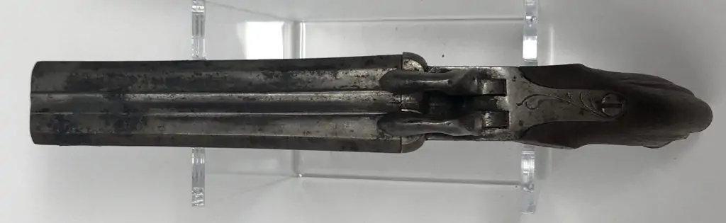 Antique pistol double barrel cannon from Civil War