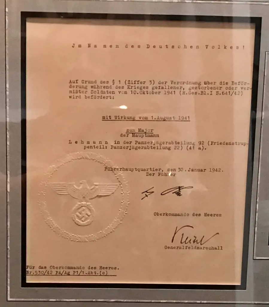 Close-up view of General Keitel's signature on the document