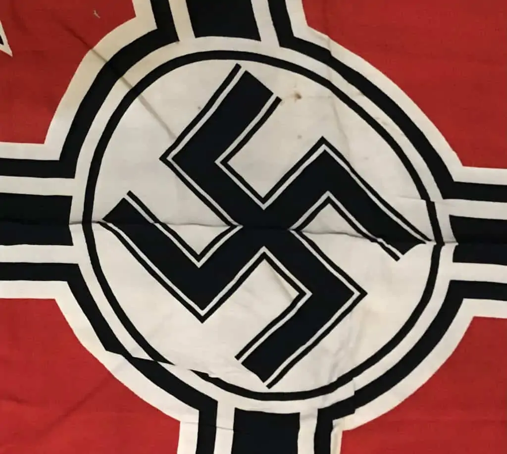 Detail of the German NSDAP national war flag brought home by a U.S. veteran from WWII