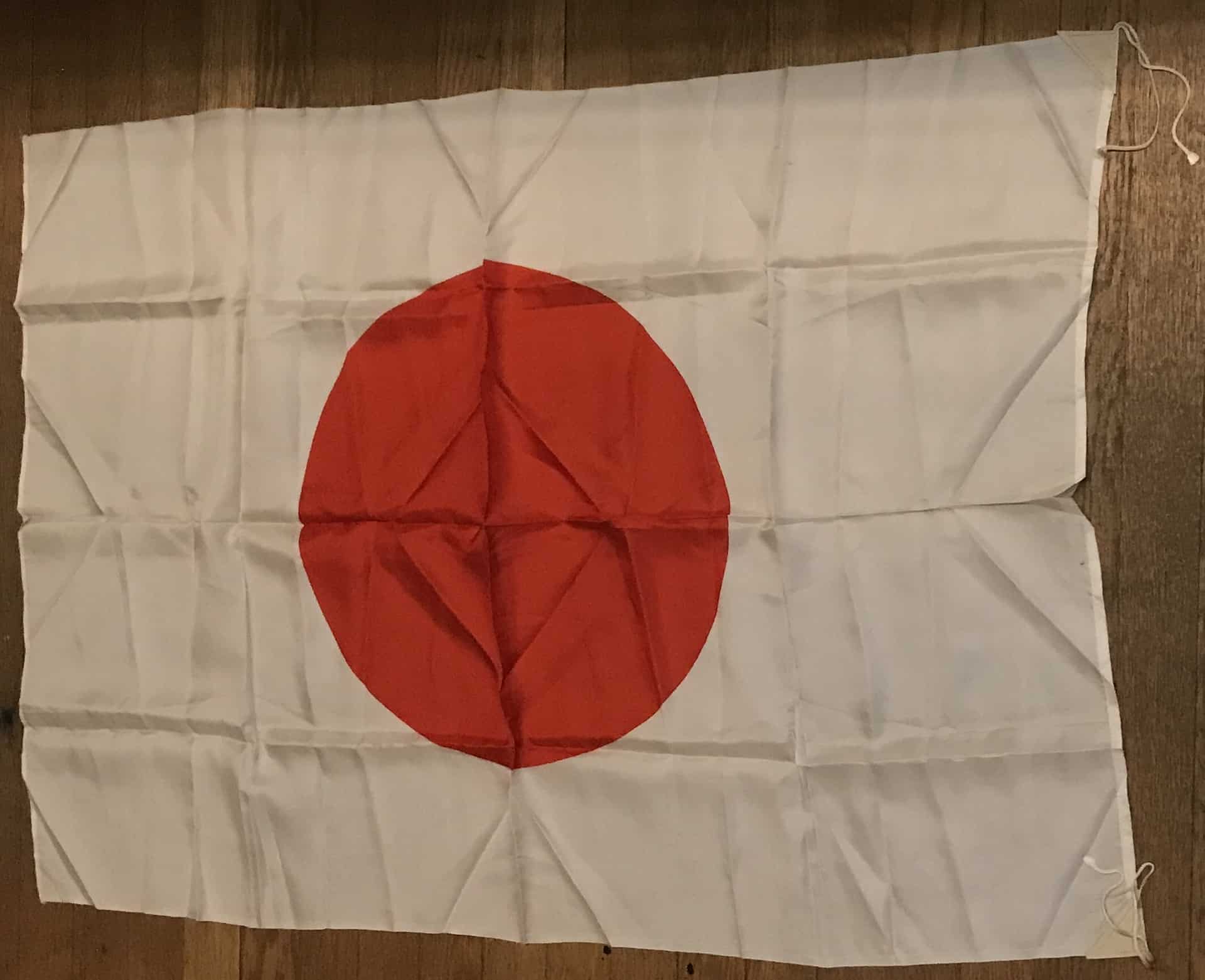 Original WWII Japanese Flag Brought Home by U.S. Veteran Authentic
