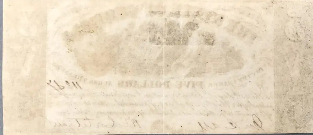 1864 Five Dollar Bill Value Civil War Memorabilia Atlanta Georgia