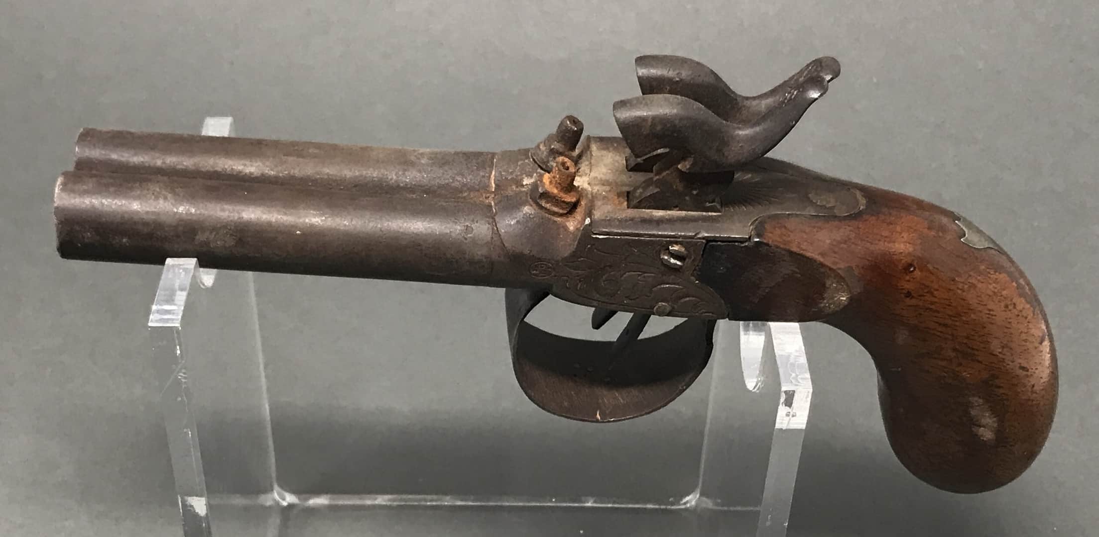 Unearth Civil War Hand Cannon Double Barrel Antique Pistol