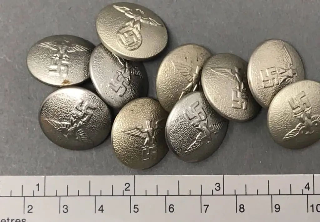 Original 21mm Silver Buttons for Wehrmacht Uniform, Manufacturer Assmann  - Original Militaria