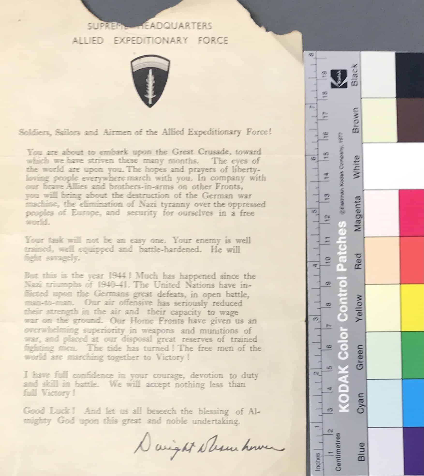 5+ Eisenhower Letter Dday