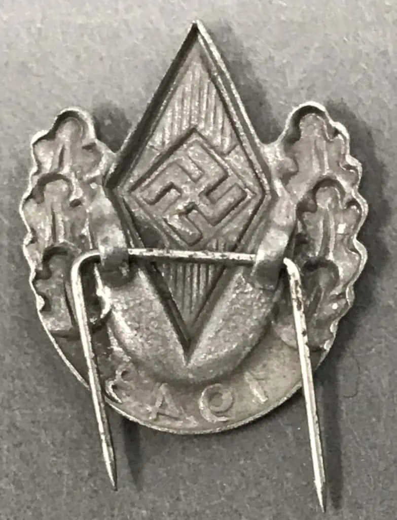 Front view of 1943 Hitler Youth sports award, also known as the HJ Reichsportwettkampf Abzeichen.