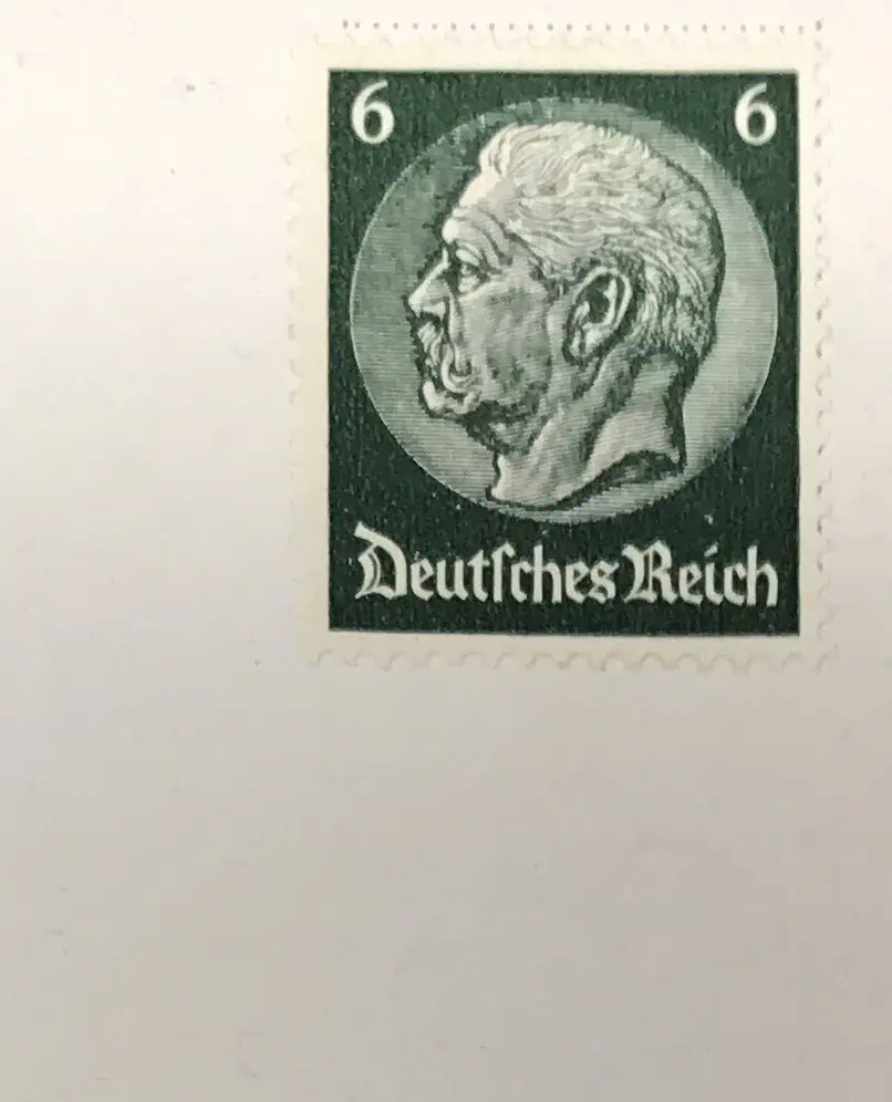 Original certified Adolf Hitler color postcard, circa 1930s, front and back view