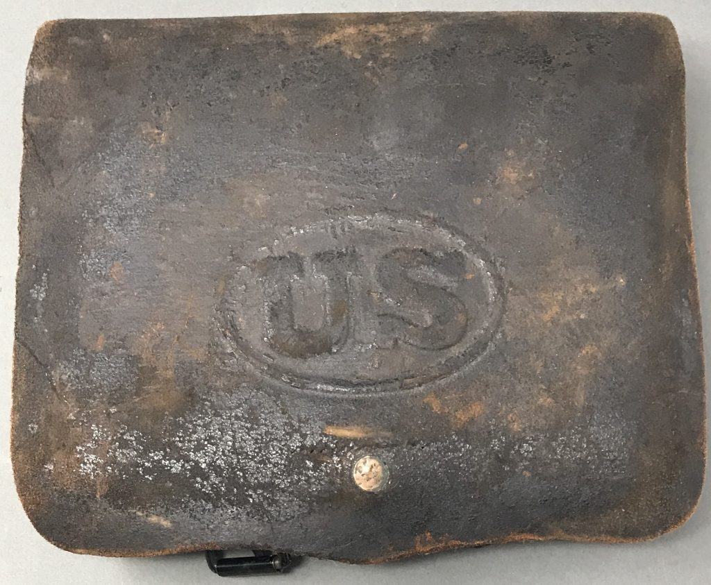 Civil War leather cartridge box – Union infantry cartridge box with tins