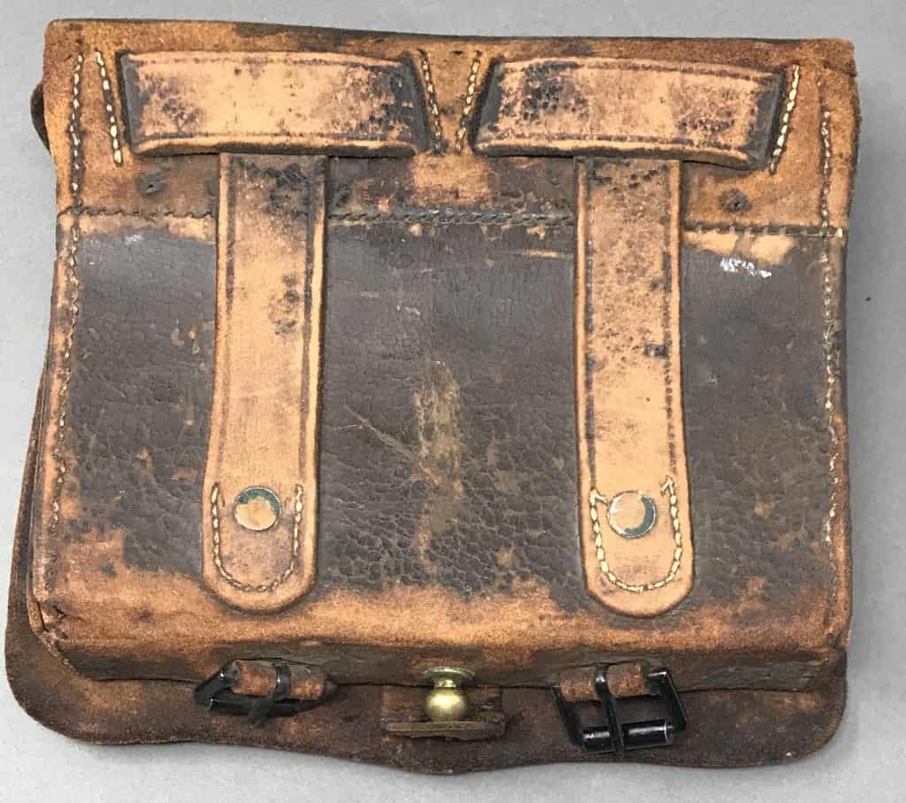 Civil War ammunition pouch – .58 caliber bullet pouch with original leather