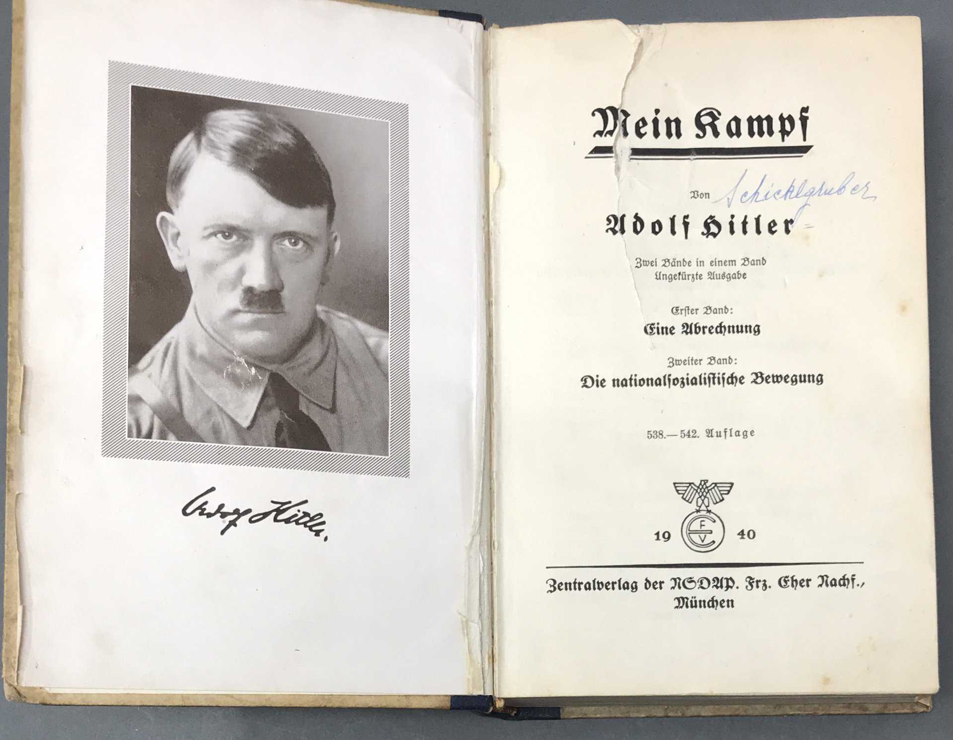 Mein Kampf 我が闘争1942年Wedding版ハードカバー Original 1940 Wedding Edition of Adolf Hitler's Mein Kampf