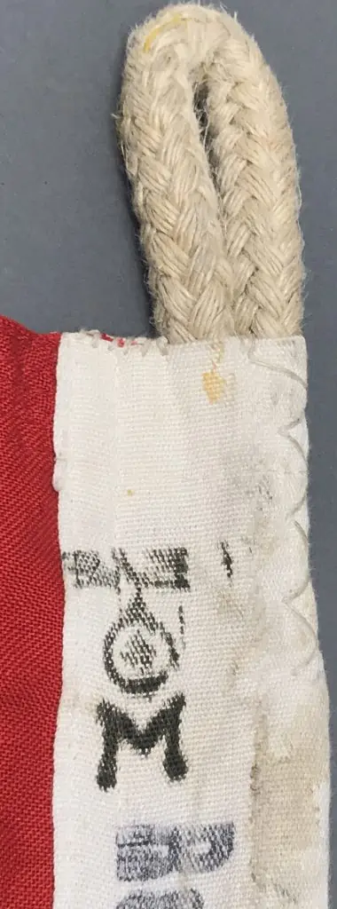Original German national war flag captured during WWII, displayed in a vertical view