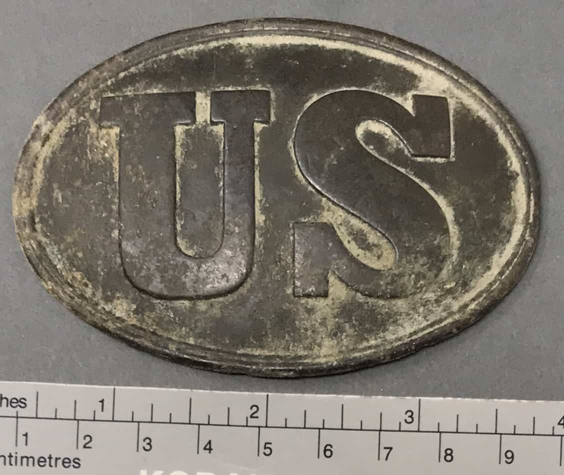 Civil War U.S. Box Plate with Digger Tag Petersburg Gettysburg Museum