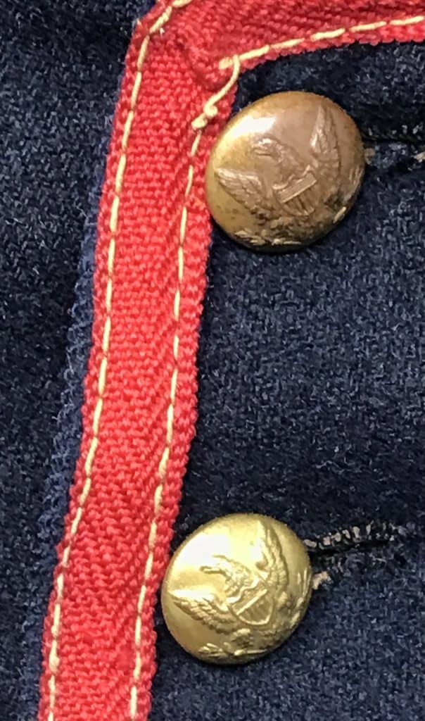 Civil War artillery shell jacket cuffs and stitching
