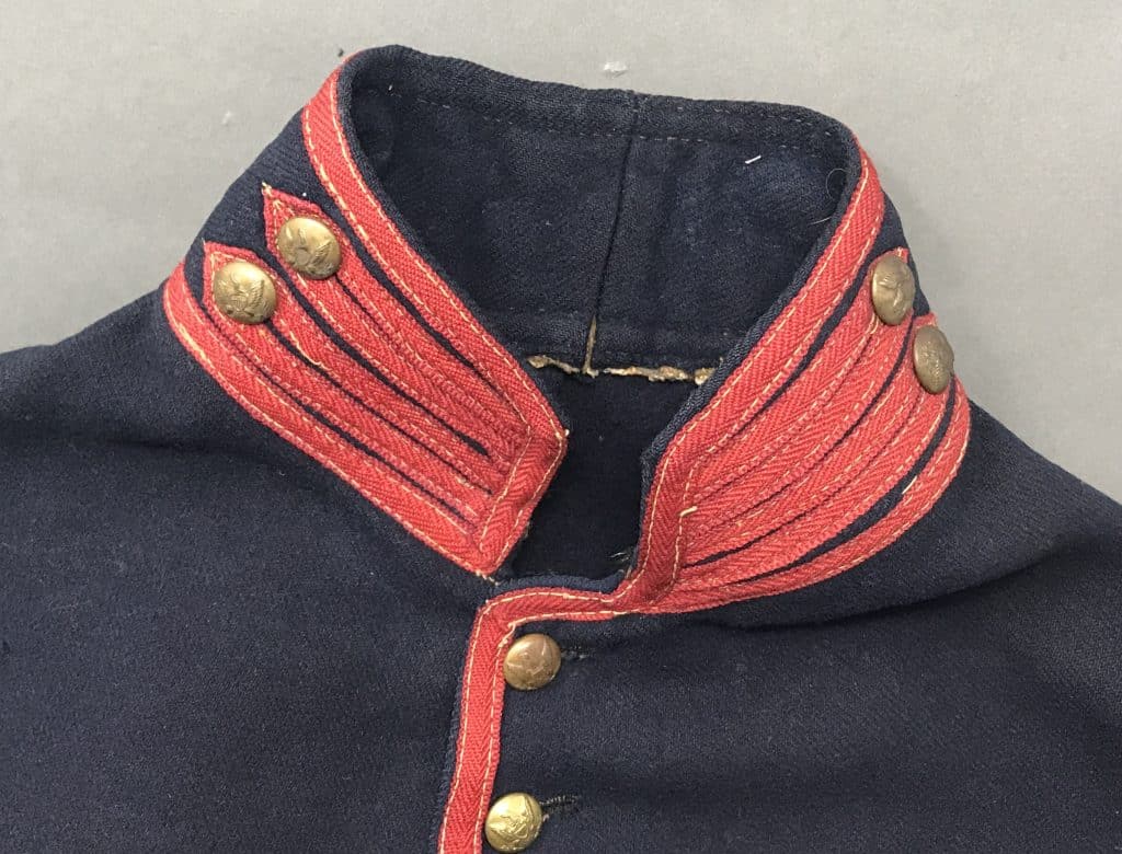 Authentic Civil War shell jackets display