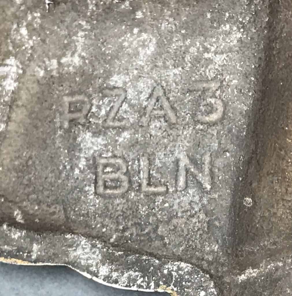 Full view of the WWII German railroad eagle, front side, removed from a train car