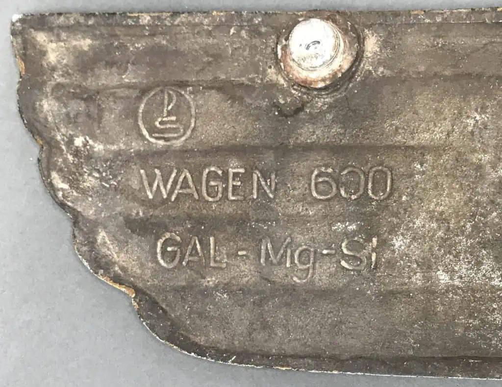 Detailed shot of the swastika emblem on the WWII German railroad eagle