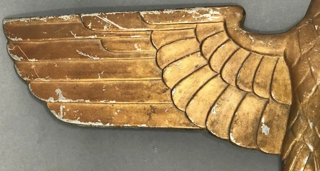 WWII German railroad eagle showing swastika and wings outstretched