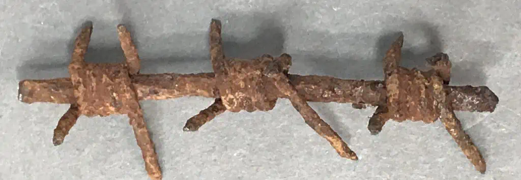 World War 2 barbed wire relic – german barbed wire display from museum of barbed wire