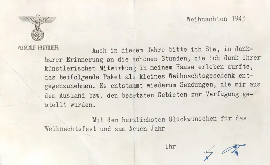1940 WWII Hitler Christmas Greeting Card