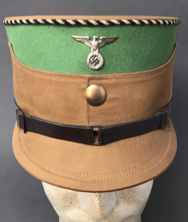 RARE! EARLY Original ALMOST MINT German SA (Brown Shirts) “Coffee Can”  Service Kepi From S.A. Group Pomerania Certified