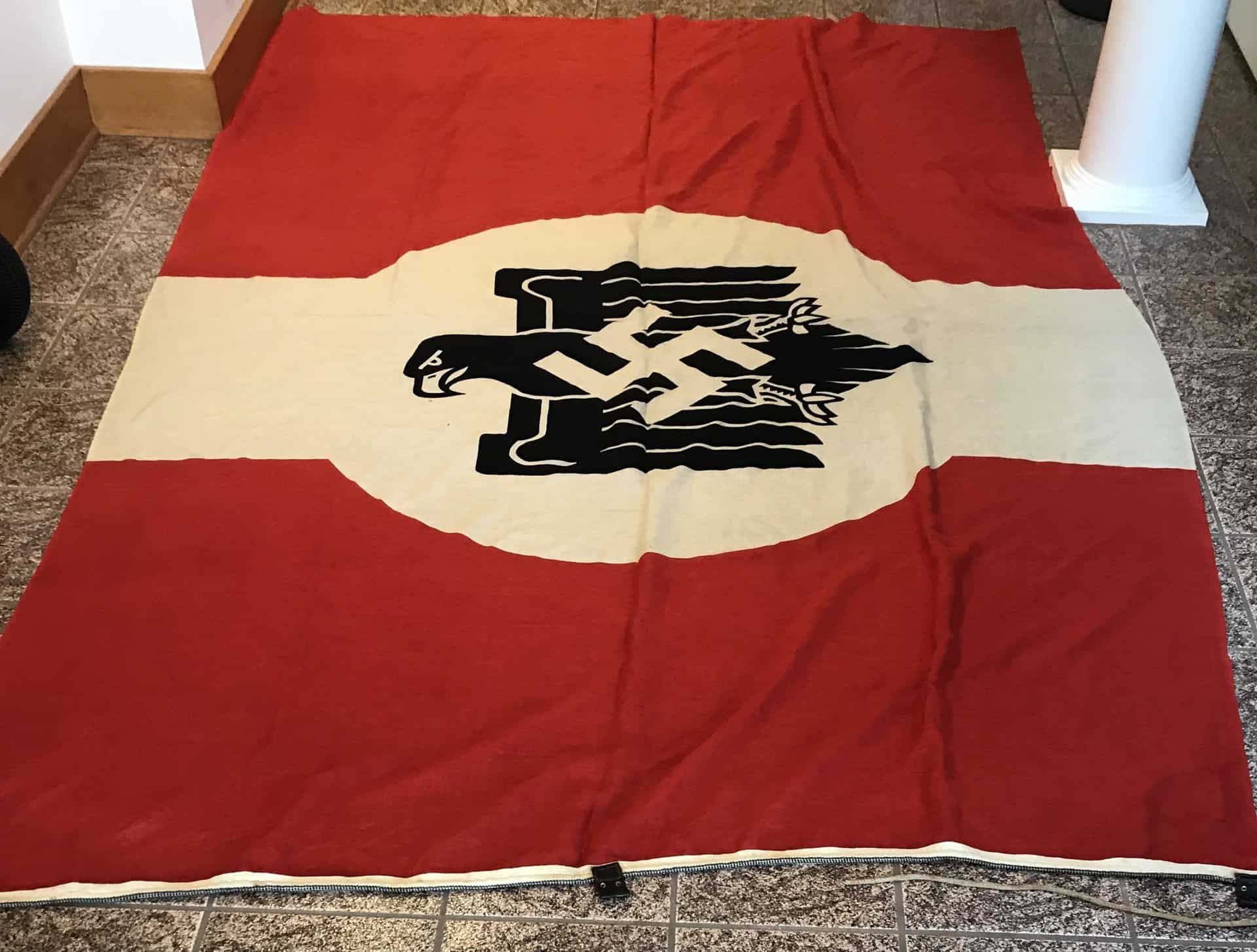 Rare WWII German NSRL Banner Flag with COA - Almost Mint