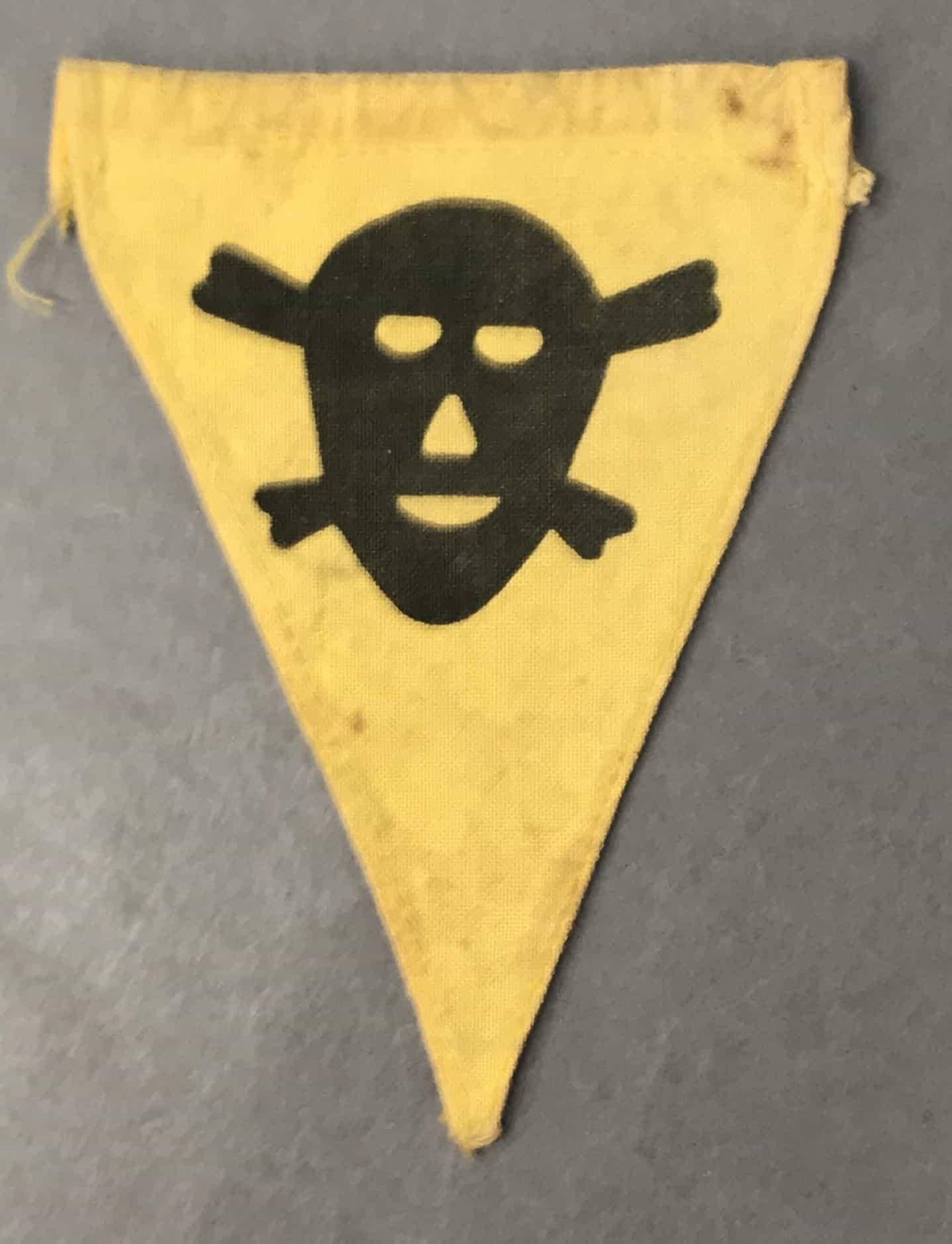 Rare WWII German Warning Flag: Authentic Relic for Sale