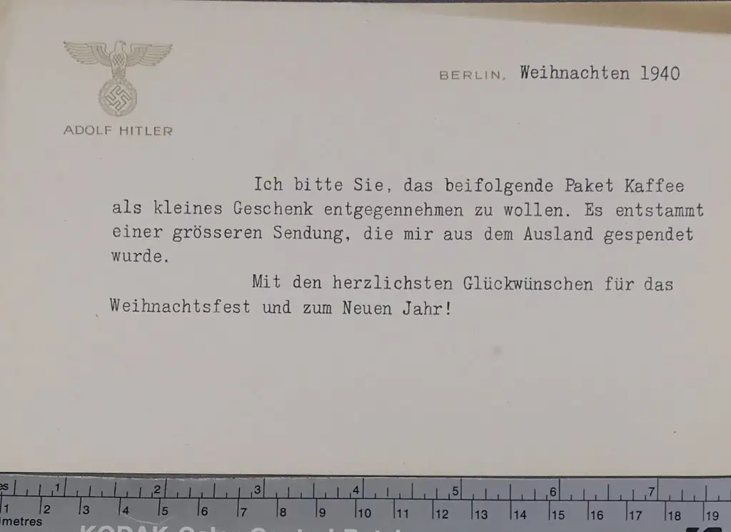 World War II German Christmas Card from 1940