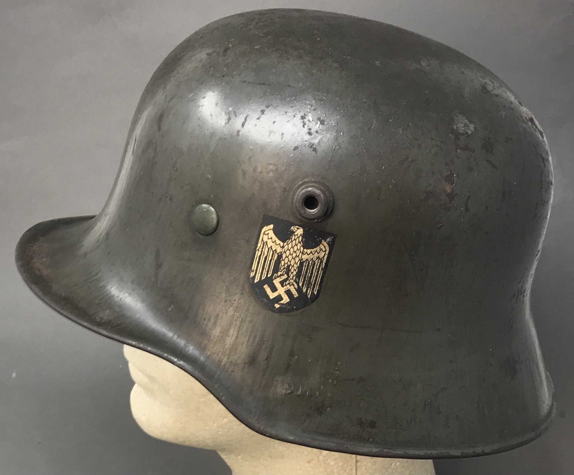 Discover WWII German Army M18 Helmet: Double Decal Relic