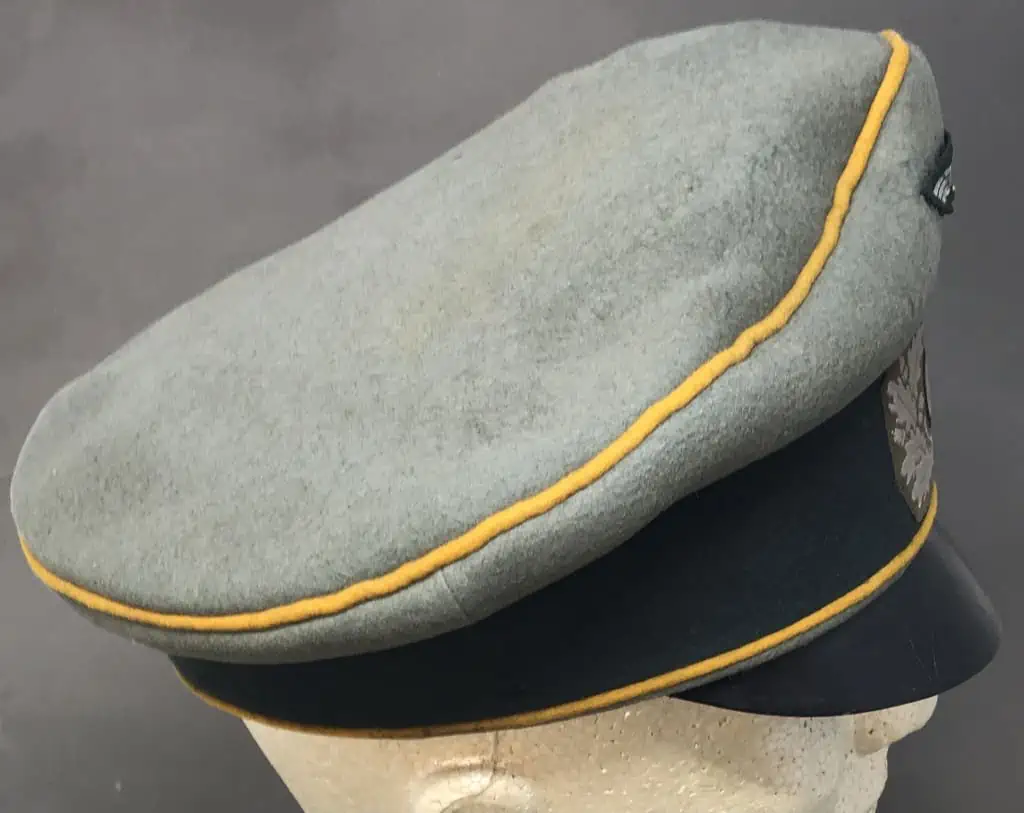 WW2 German cavalry officer visor cap – German crusher caps for sale