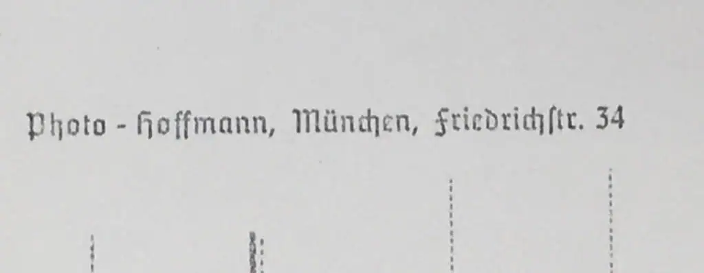 Hoffmann postcard back – sometimes accompanies listings for relic medal or Saint Michael paratrooper medal on eBay ancient artifacts pages