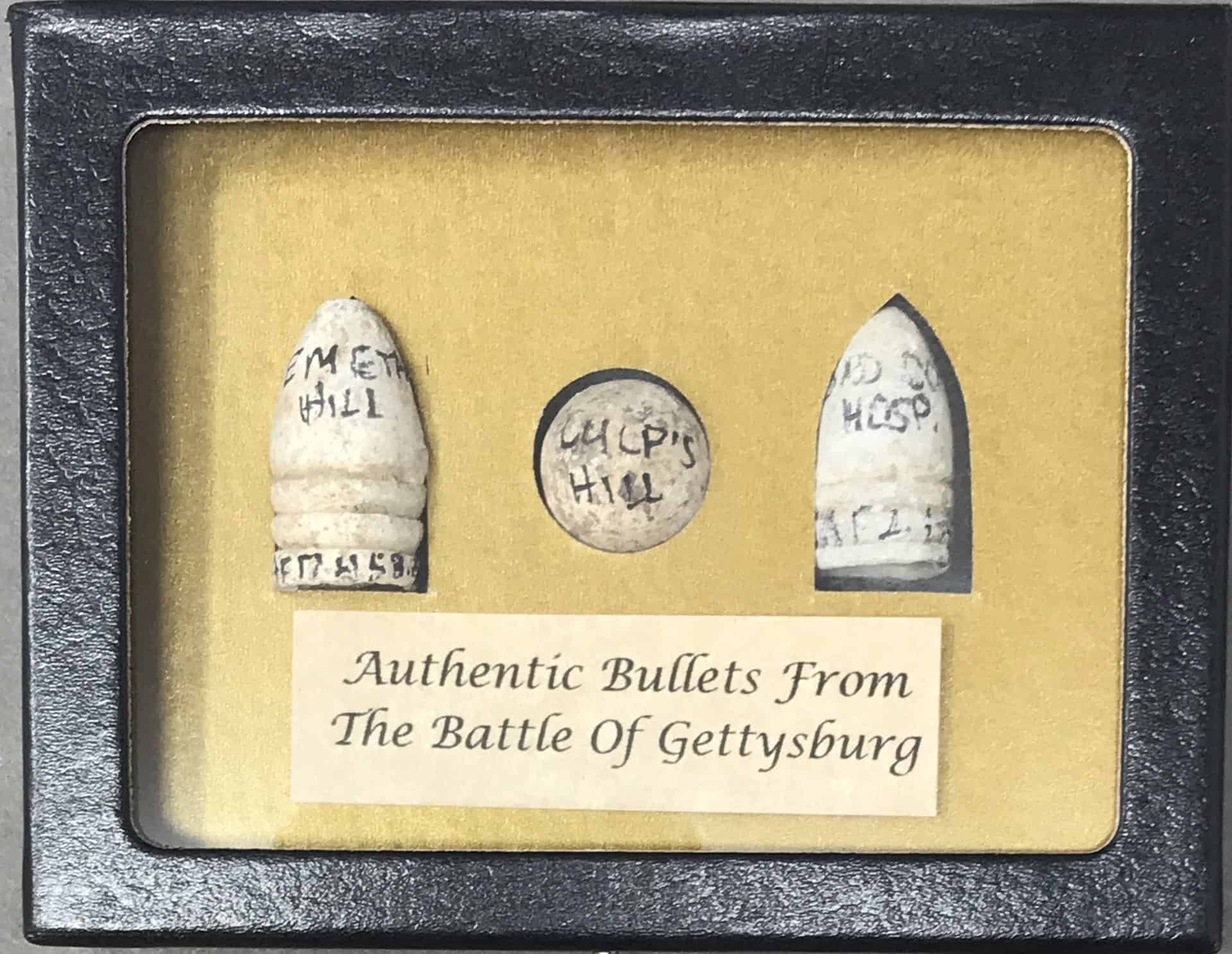 Discover Gettysburg: Civil War Bullet Trio Showcase Discover Gettysburg: Civil War Bullet Trio Showcase