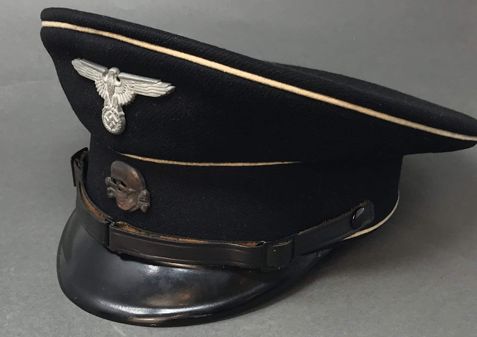 Ss Capi Uncover Original Nazi SS Visor Cap at Gettysburg Museum