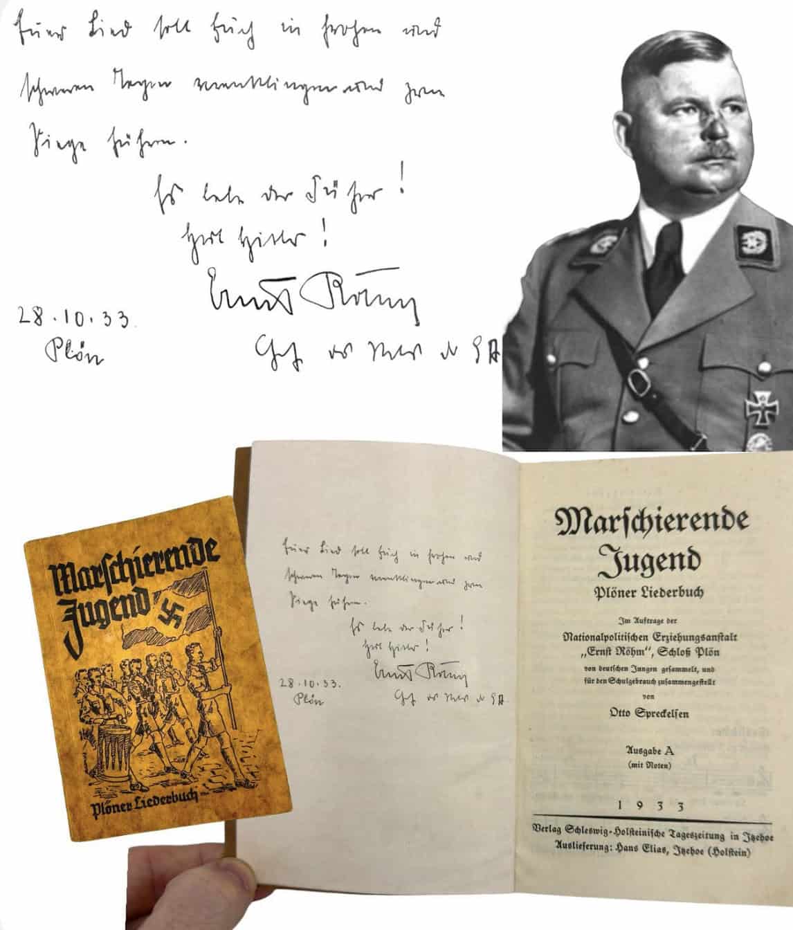 Explore 1933 Signed Hitler Youth Song Book by Ernst Roehm