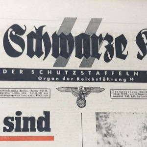 VERY RARE Original German NSDAP (NAZI PARTY) Allgemeine/Waffen SS Official SS Newspaper “Das Schwarze Korps” – 1944 Certified