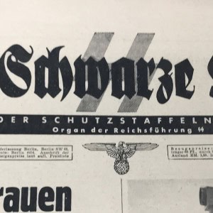 VERY RARE Original German NSDAP (NAZI PARTY) Allgemeine/Waffen SS Official SS Newspaper “Das Schwarze Korps” – 1944 Certified
