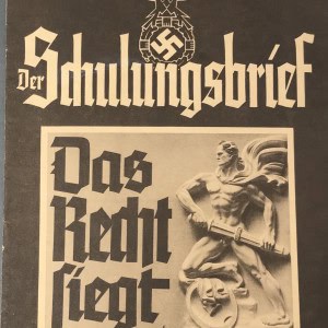 VERY RARE Original German Third Reich EXTREMELY ANTI-JEWISH DER SCHULUNGSBRIEF (THE PARTY DIRECTIVE) Magazine Certified