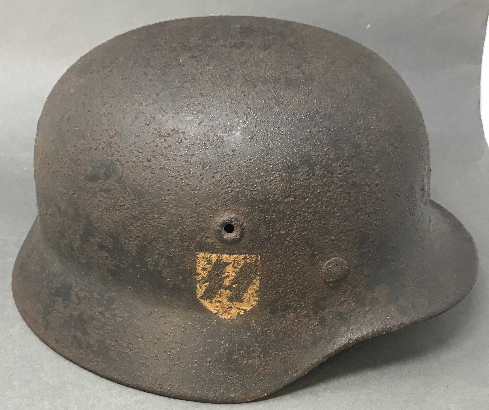 Authentic WWII German Waffen SS Combat Helmet Relic