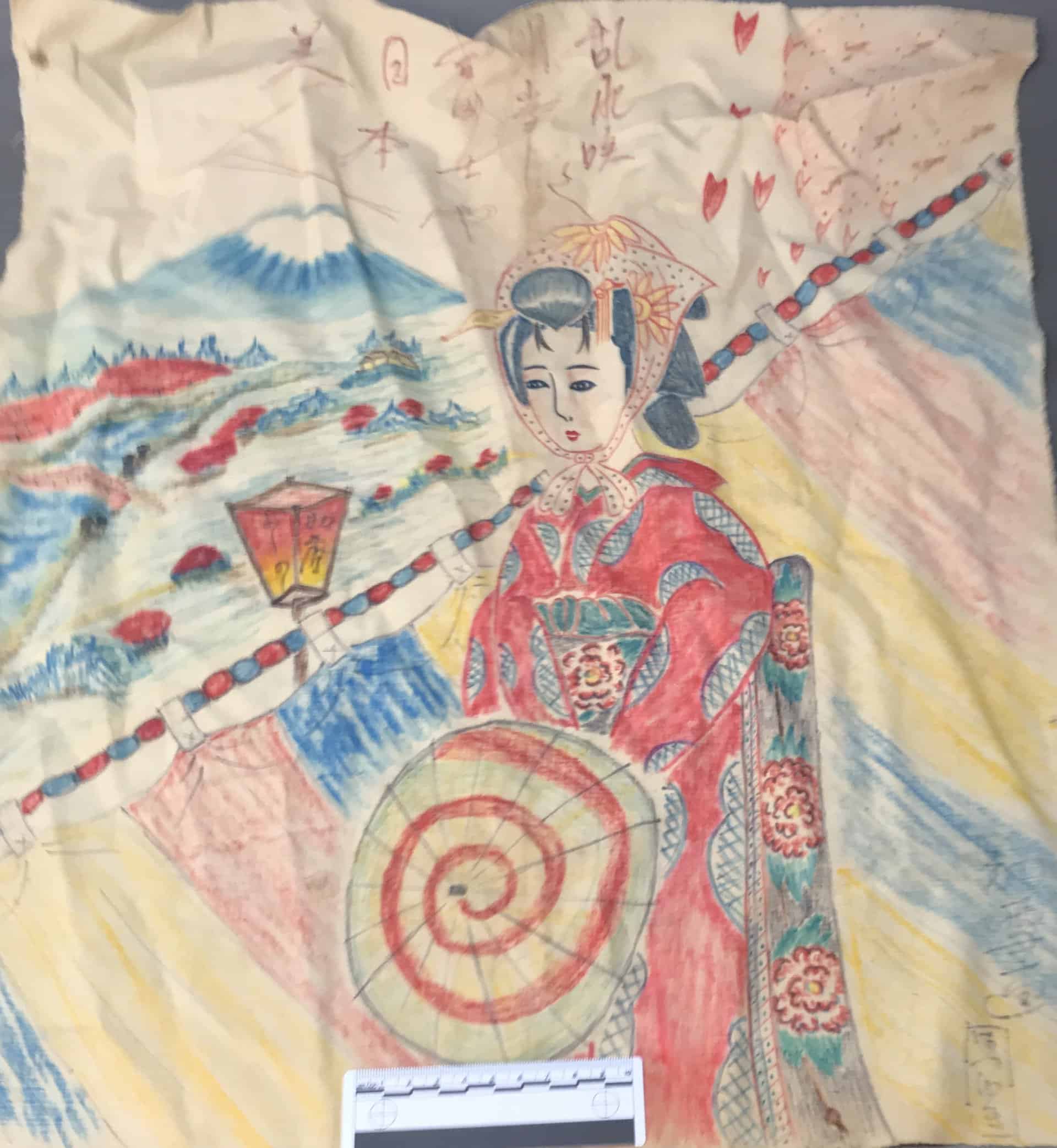 Japanese Pow Color Discover Rare WWII POW Geisha Art Certified By US Veteran
