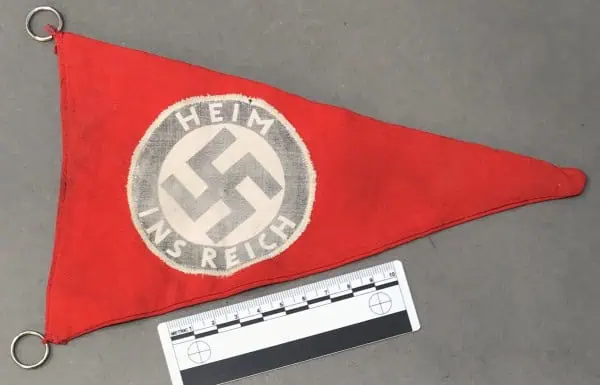 Rare Heim Ins Reich NSDAP Flag Certified by US Veteran Rare Heim Ins Reich NSDAP Flag Certified by US Veteran