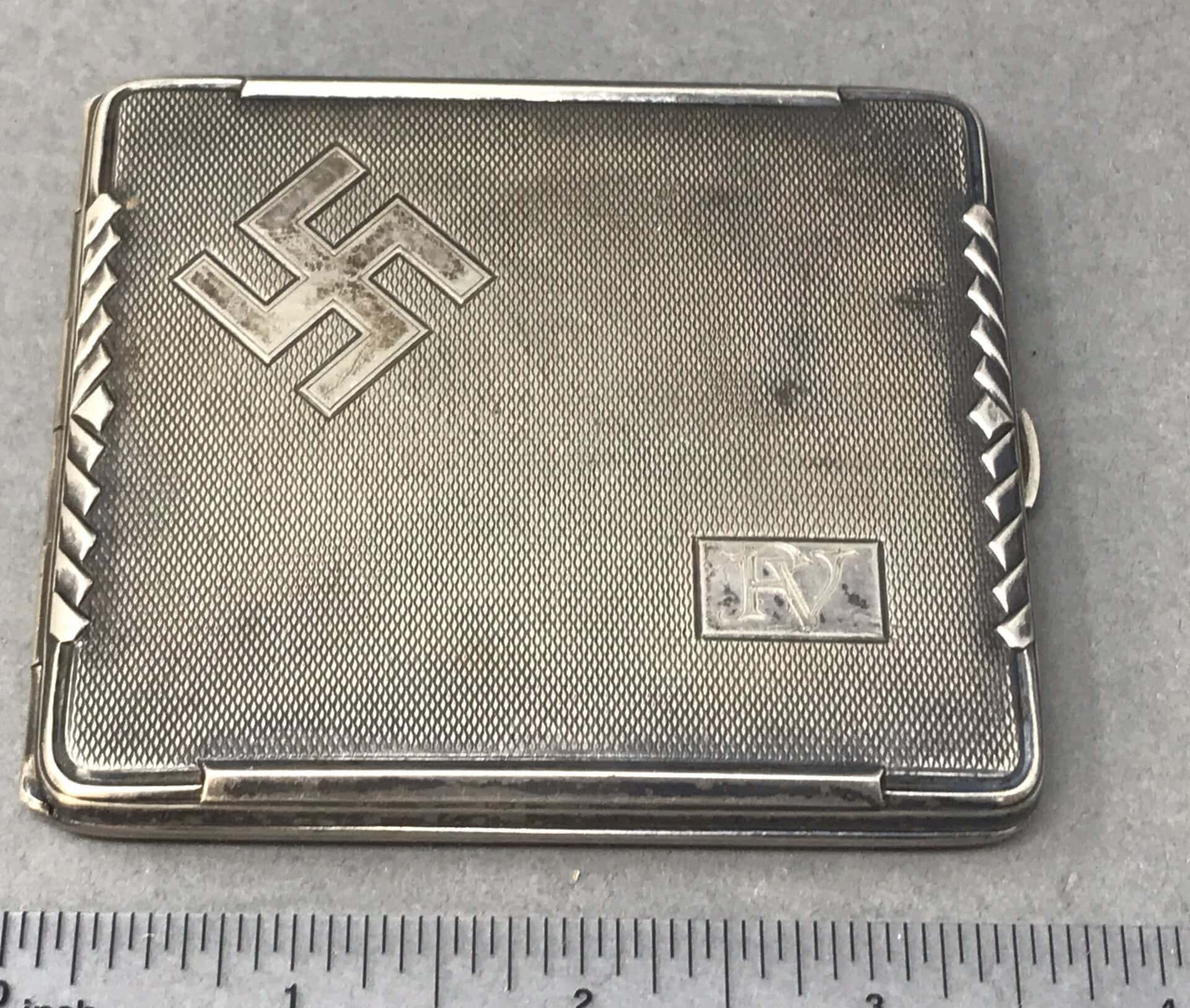 nazi cigarette case Rare WWII Era Nazi Silver Cigarette Case