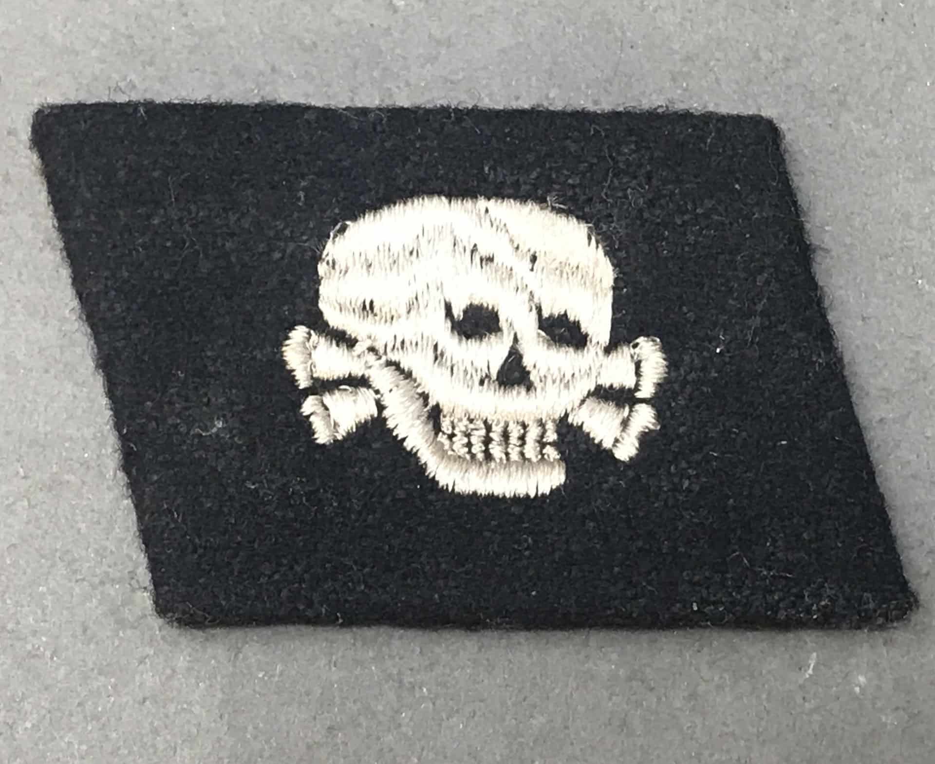 Rare WWII Waffen SS Totenkopf Collar Tab - Must See!