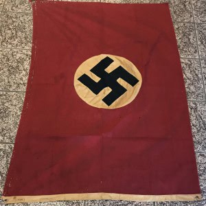 Original LARGE SALTY WWII Era German NSDAP (Nazi Party) Flag Brought Home By A U.S. Veteran Certified By The Gettysburg Museum Of History