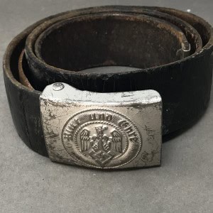 OUTSTANDING Original German Hitler Youth Belt Buckle On Original Belt Certified By The Gettysburg Museum Of History