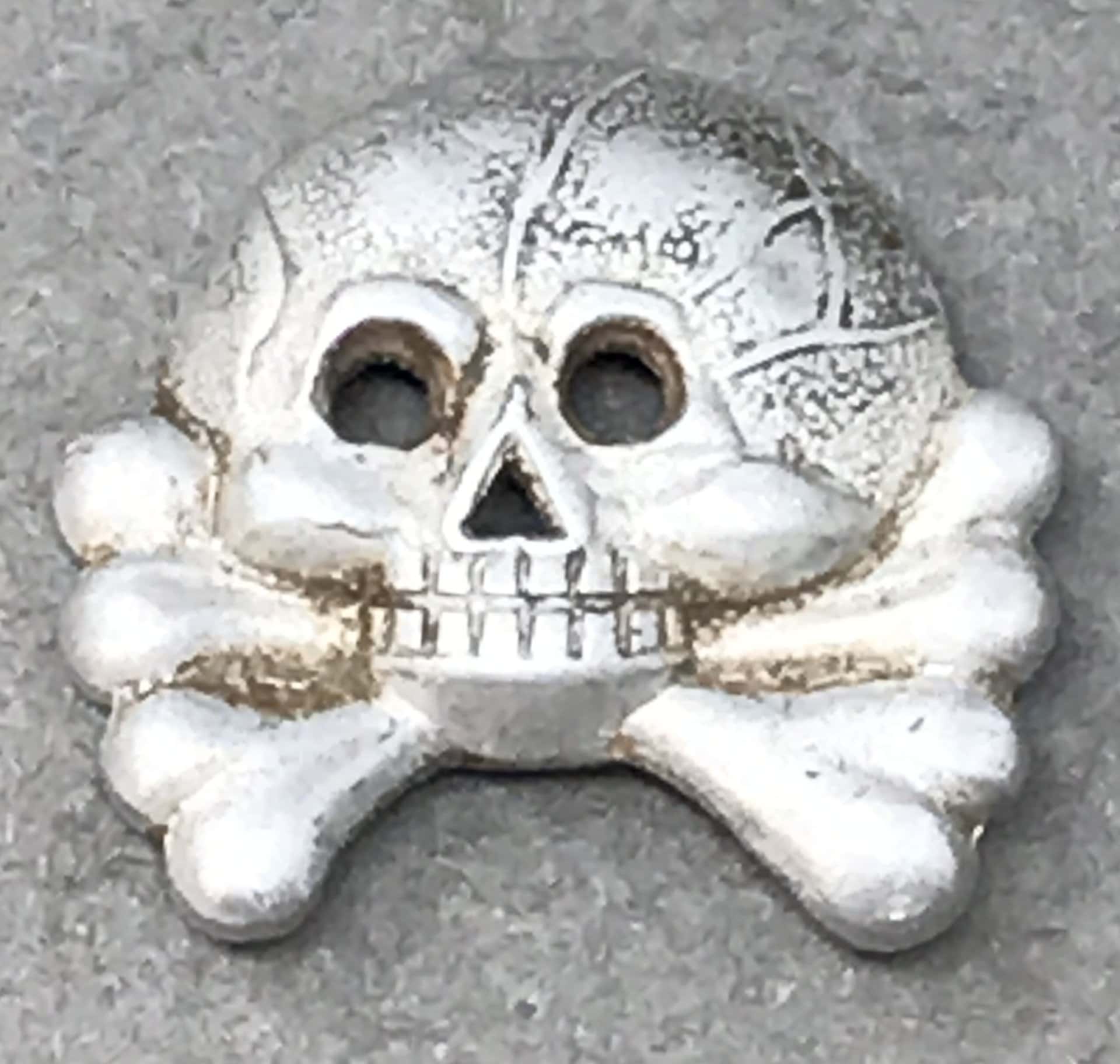Rare WWII German Panzer Collar Skull – Certified Authentic!