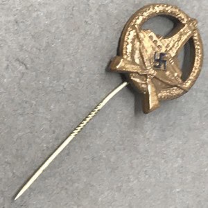 RARE Original GERMAN THIRD REICH DRKB MEMBER Kyffhäuserbund Marksman Award Lapel Badge In Bronze Certified
