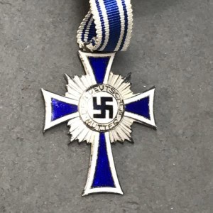Very Nice Original WWII Era German Mother’s Cross Ehrenkreuz der Deutschen Mutter In Silver Certified